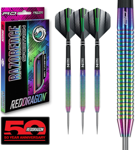 Razor Edge Spectron 20, 22, 24 or 26 Gram Tungsten Darts with Flights and Stems