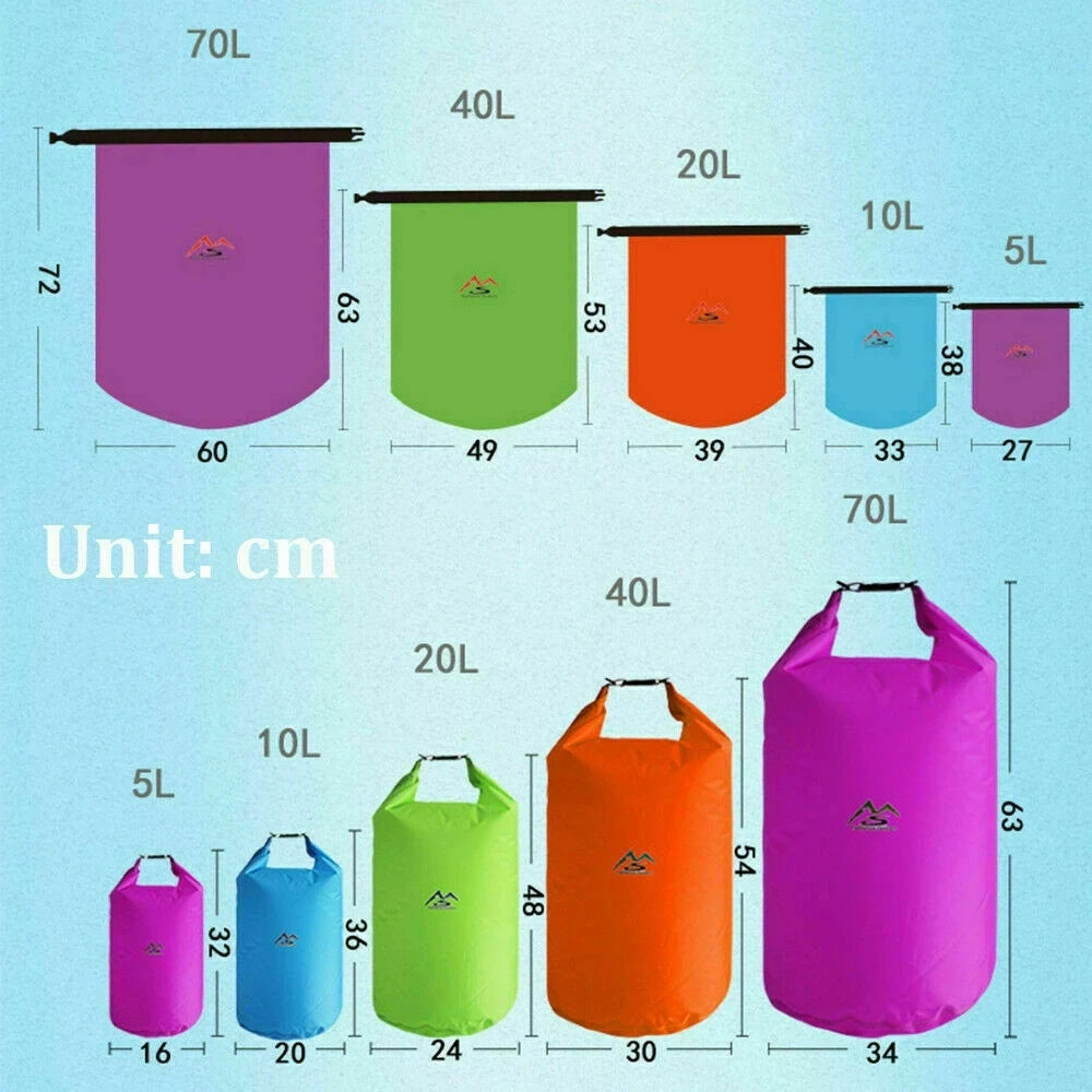 Outdoor Dry Waterproof Bag Dry Bag Sack Waterproof Floating Dry Gear Bags for Boating Fishing Rafting Swimming 5L/10L/20L/40L/70