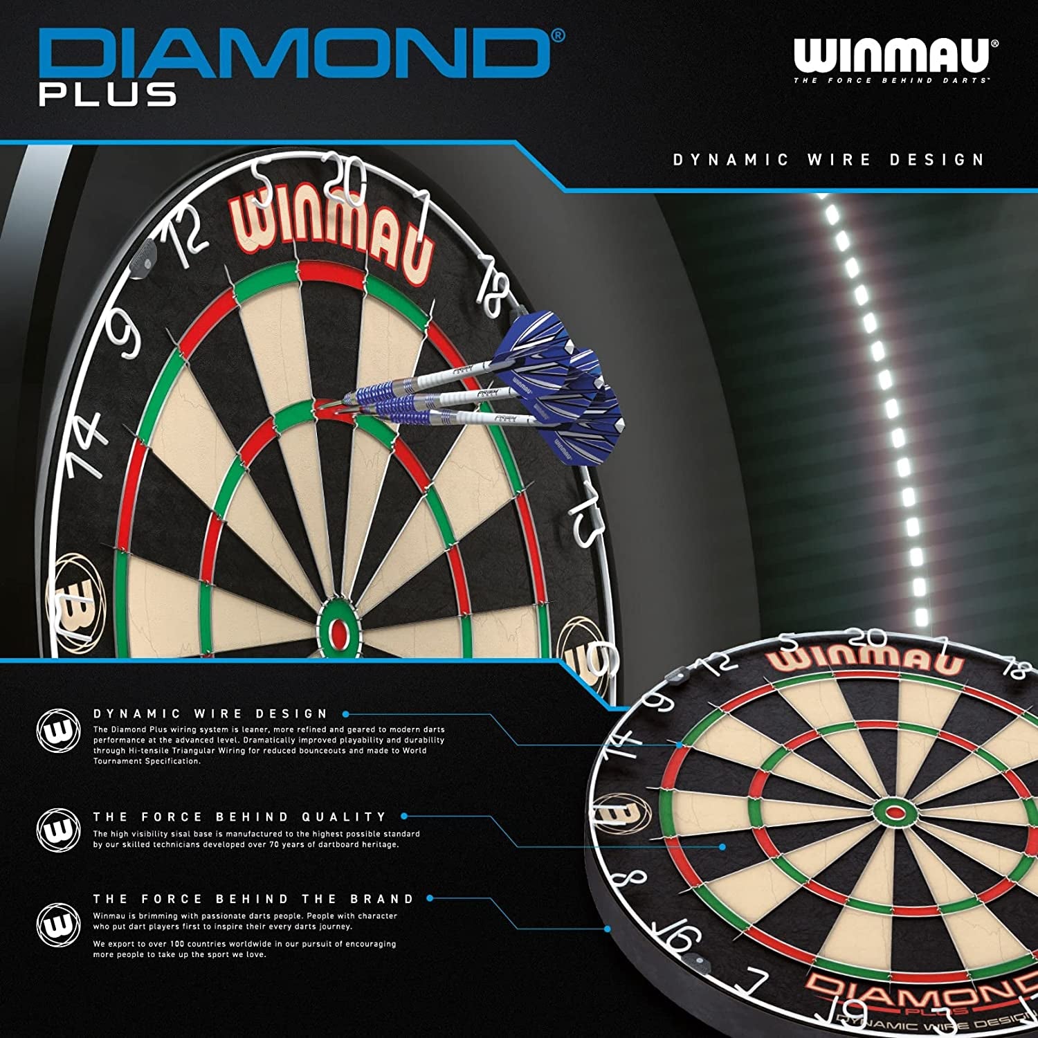 Diamond plus Tournament Bristle Dartboard